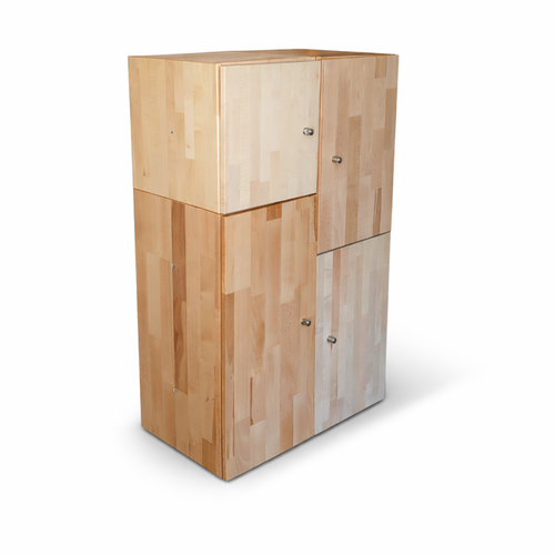 MOVE COMPACT – Modulares Stauraum-Set aus Echtholz mit 4 Modulen in natürlicher Holzoptik