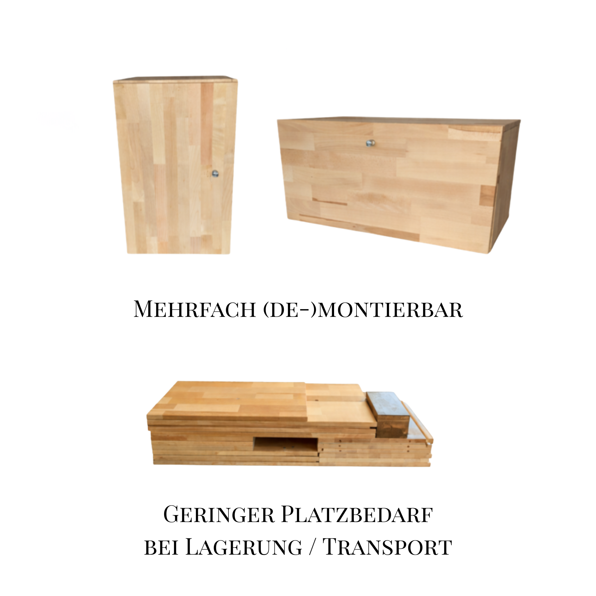 Detailansicht der stapelbaren MOVE  Module – platzsparende Aufbewahrung