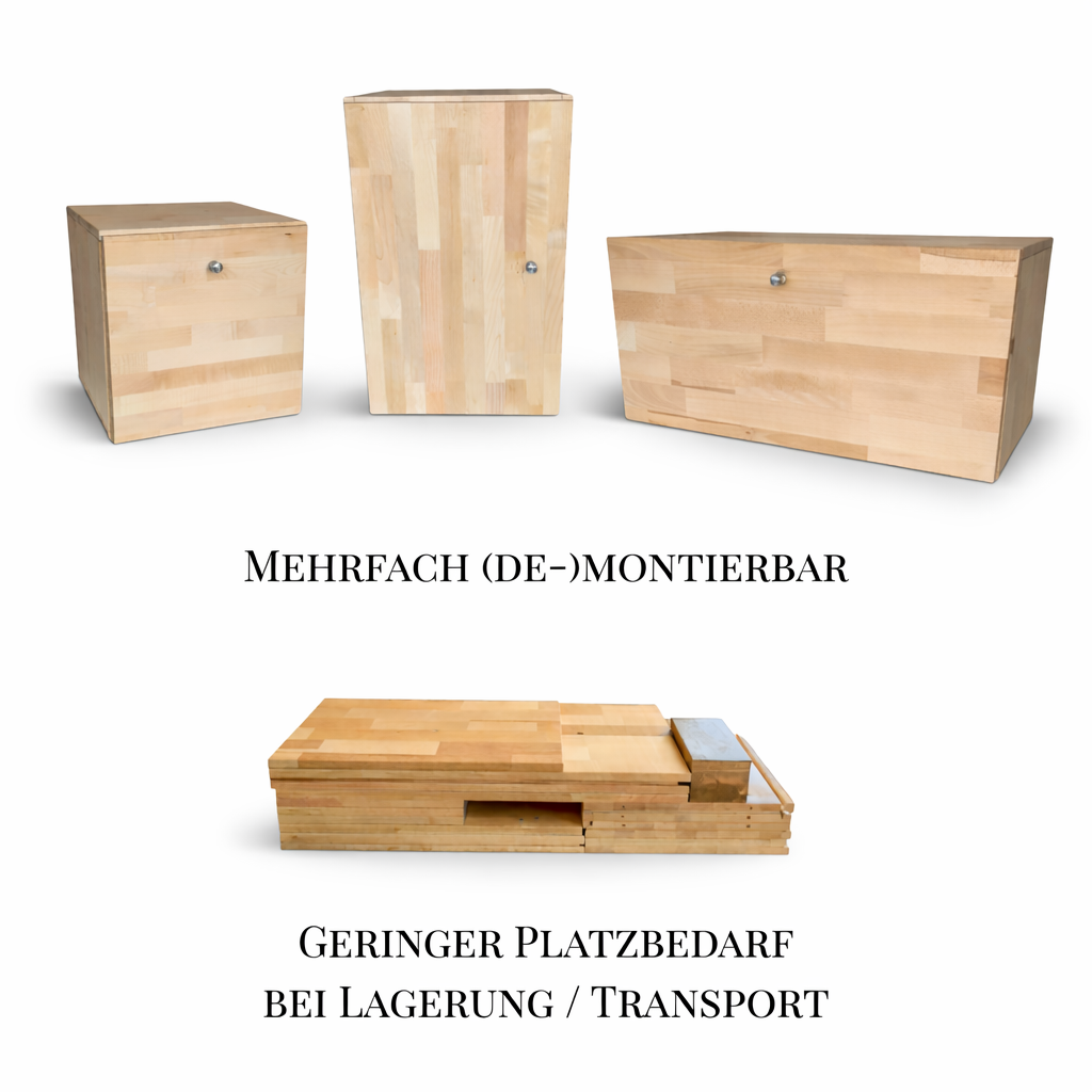 Detailansicht der stapelbaren MOVE COMPACT Module – platzsparende Aufbewahrung