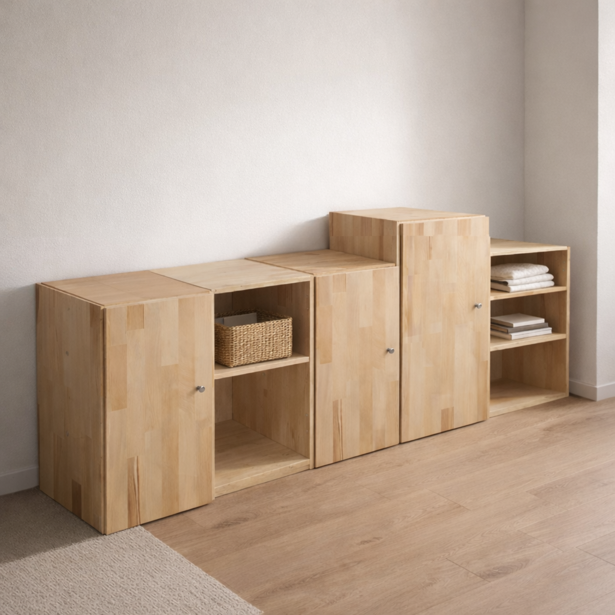 MOVE LIVING Regal im Wohnraum mit Büchern und Dekoration