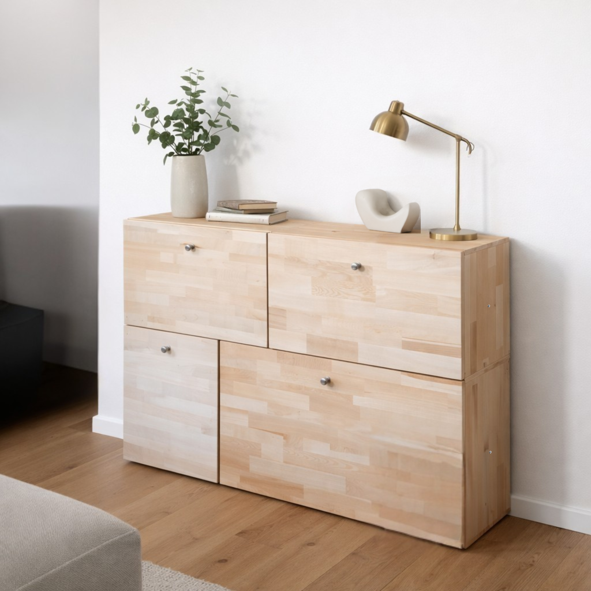 MOVE COMPACT Echtholz-Regal im Einsatz – Kompakter Stauraum für moderne Räume